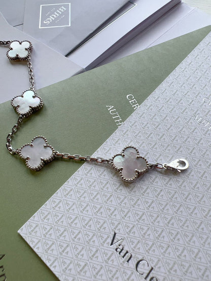 Vintage Alhambra bracelet, 5 motifs 18K White Gold 2023
