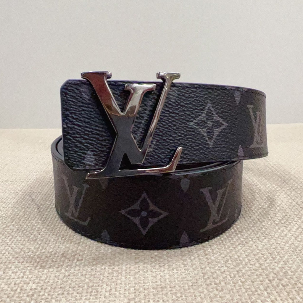 Louis Vuitton Calfskin Monogram Eclipse 40mm LV Initiales Reversible B ...