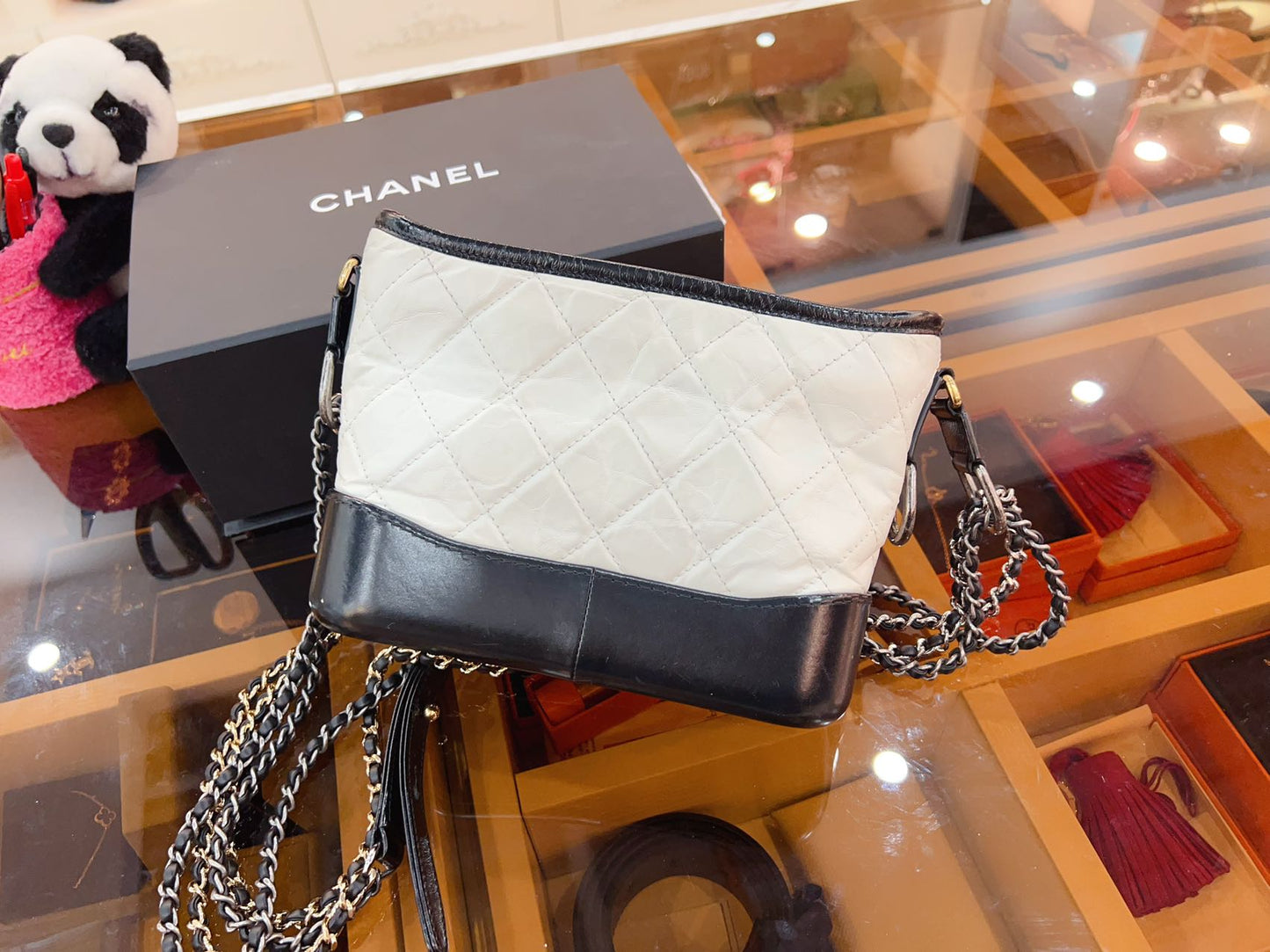 Chanel Small Gabrielle Hobo Black/White