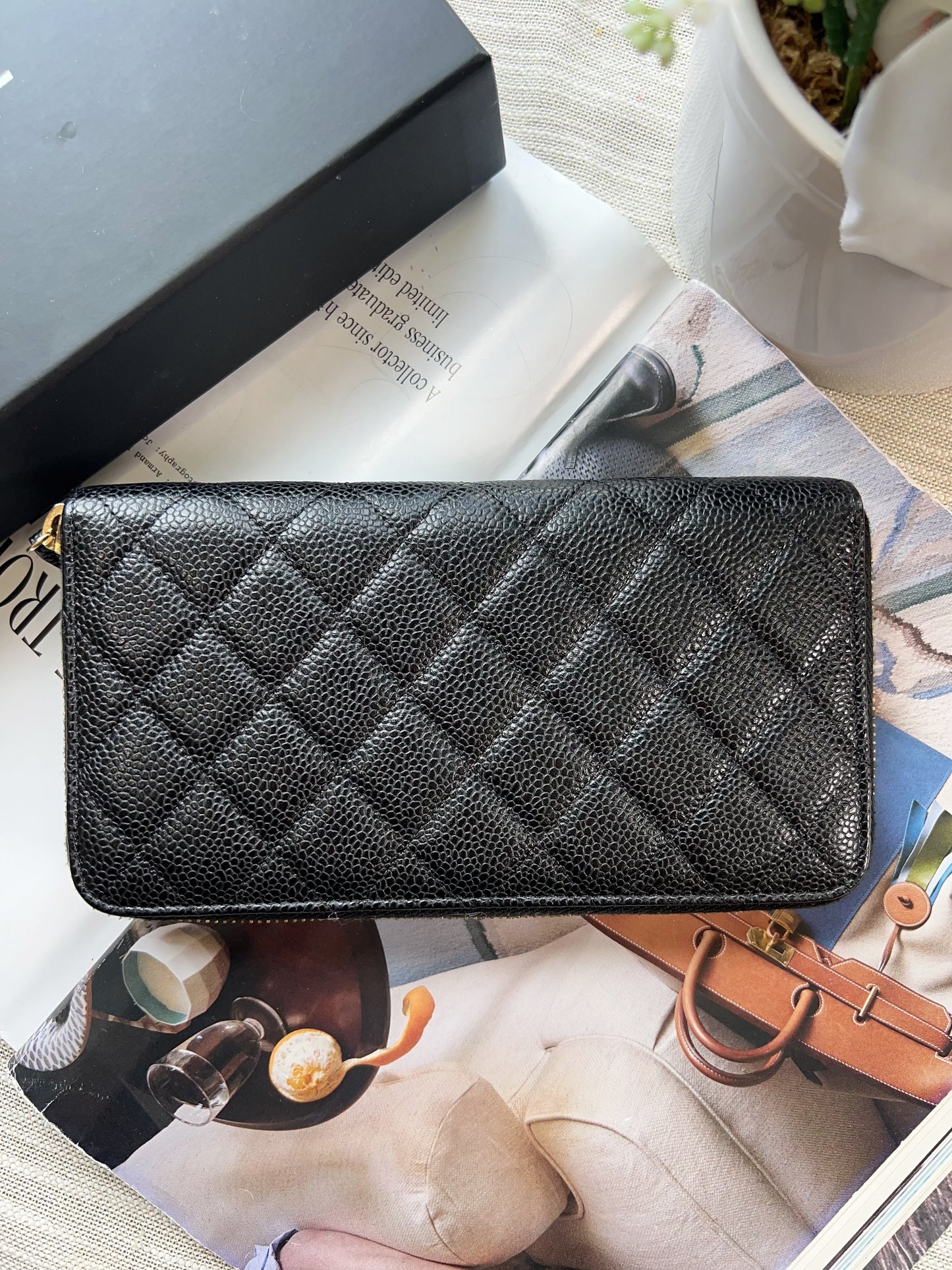 Chanel Long Zippy Wallet Black Caviar
