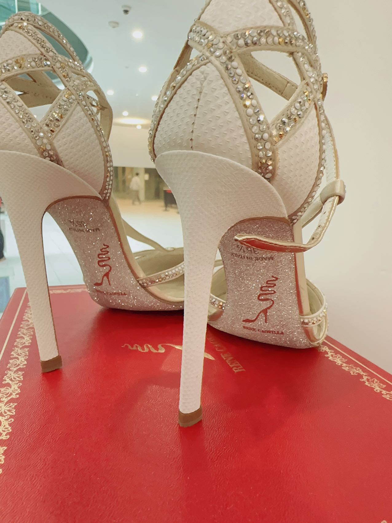 Rene Caovilla Silver ClosedToe SlipOns Wedding shoes size35.5
