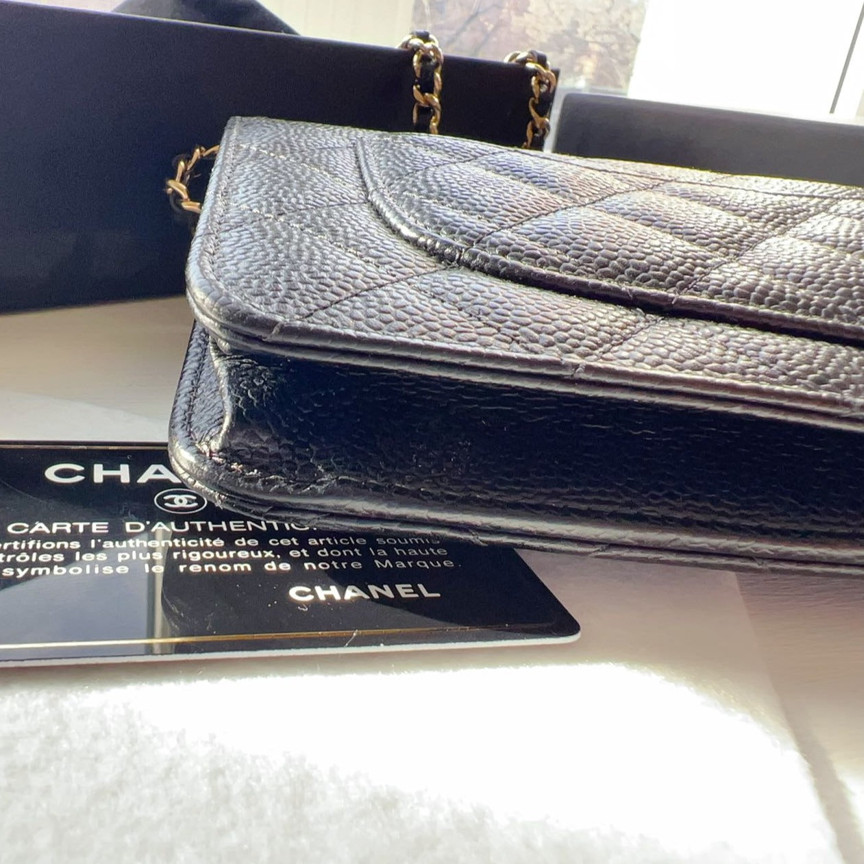 Chanel-Caviar-Classic-Quilted-Wallet-On-Chain-Black-Coners