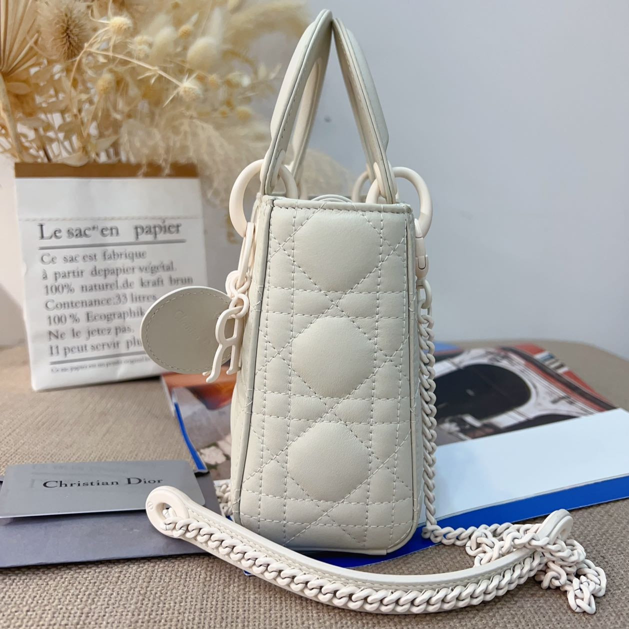 Christian Dior Mini Ultramatte Lady Dior White