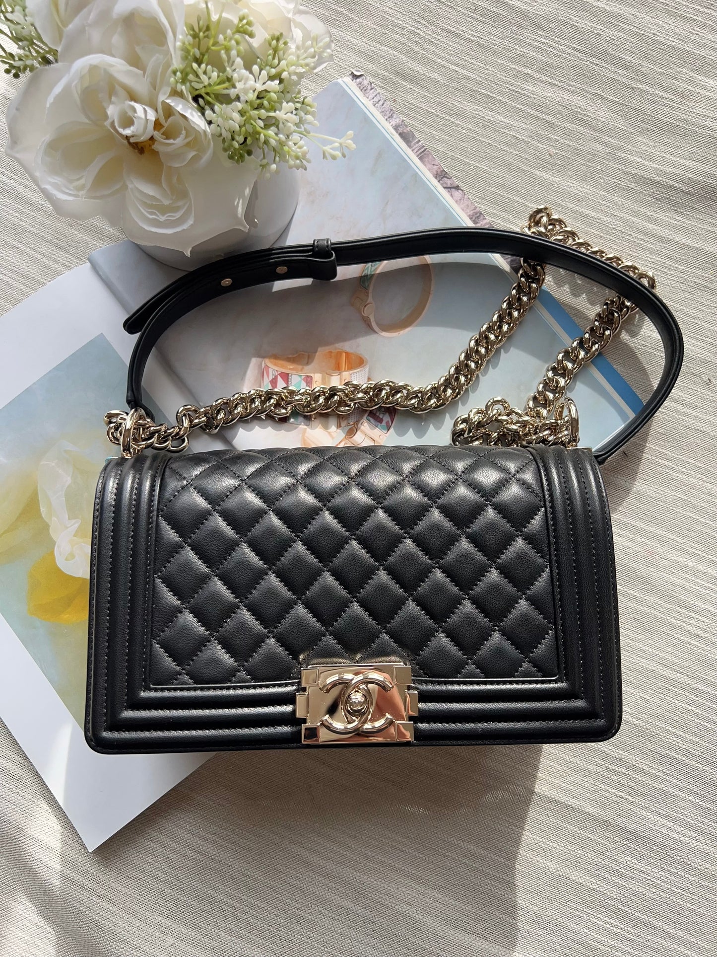 Chanel Leboy medium black gold