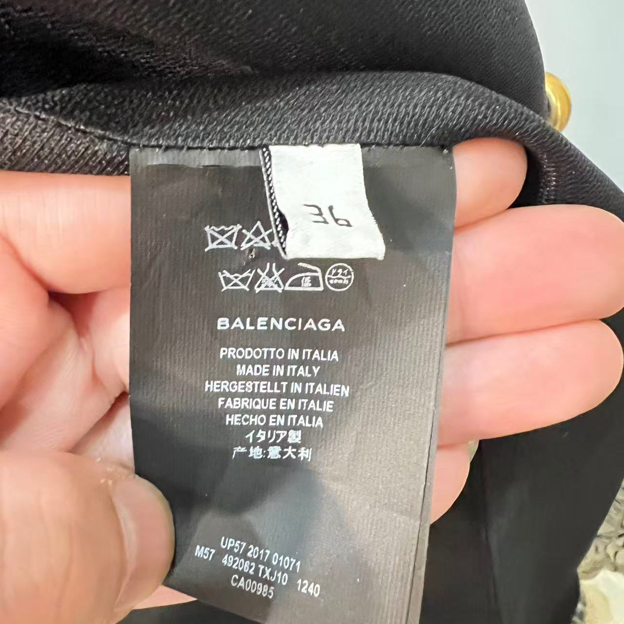 BALENCIAGA Grey Wool Mohair PLAID Coat Jacket 36