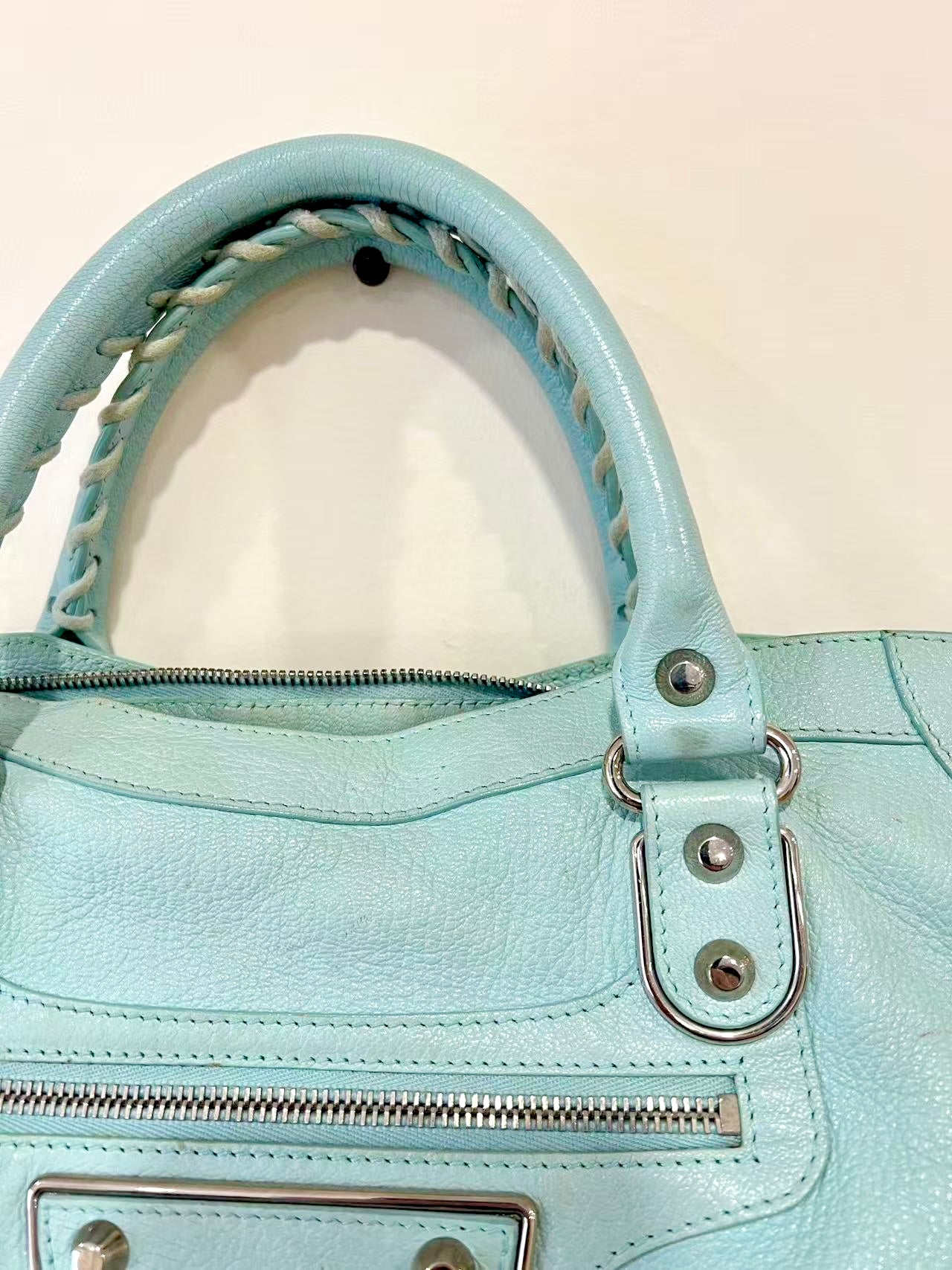 Balenciaga Metallic Edge Hardware City Bleu Azur