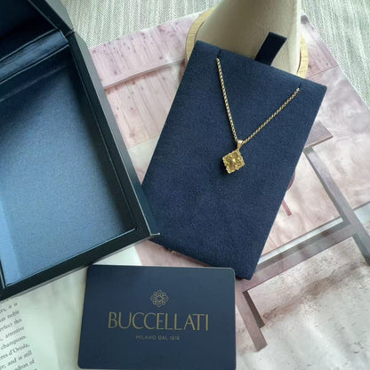 BUCCELLATI 18K Mother of Pearl Opera Tulle Small Pendant Necklace New