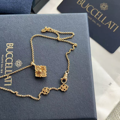 BUCCELLATI 18K Mother of Pearl Opera Tulle Small Pendant Necklace New