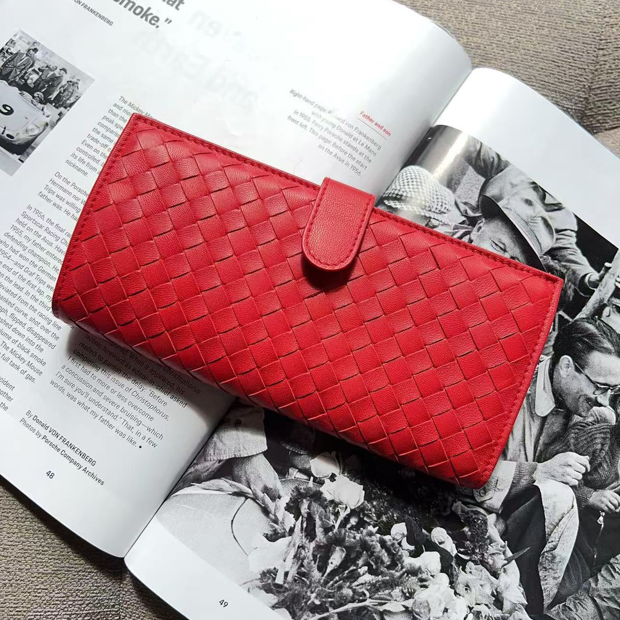 Bottega Veneta Intrecciato Weave Leather Continental Wallet New
