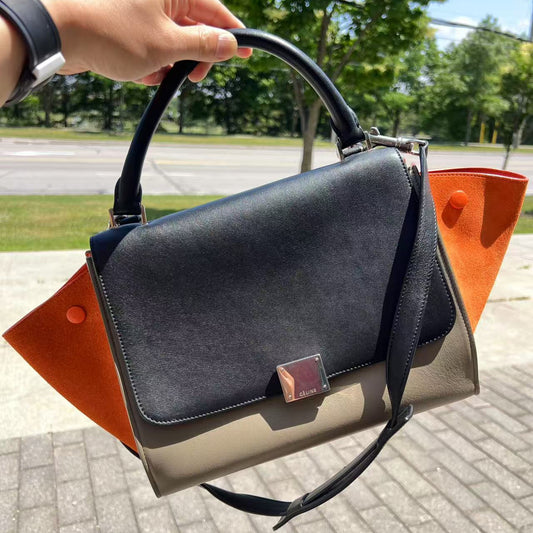 Celine Calfskin Leather Trapeze Bag
