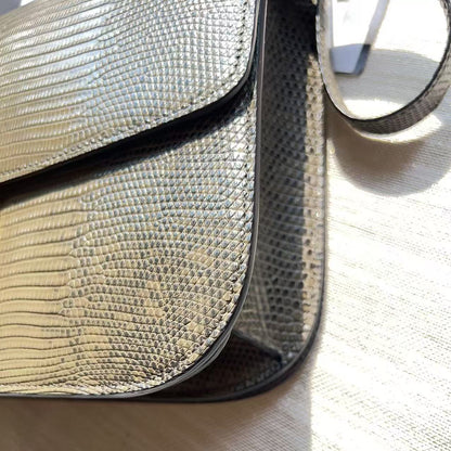 Celine Lizard Medium Classic Box Flap Bag Brown