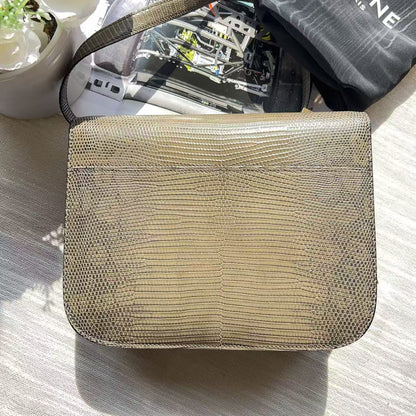 Celine Lizard Medium Classic Box Flap Bag Brown