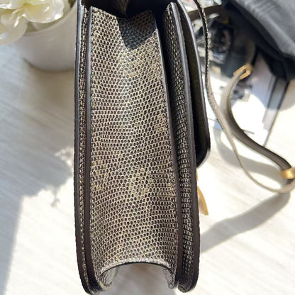 Celine Lizard Medium Classic Box Flap Bag Brown