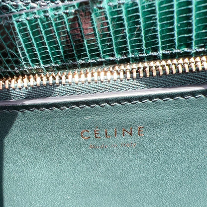 Celine Lizard Medium Classic Box Flap Bag Dark Green