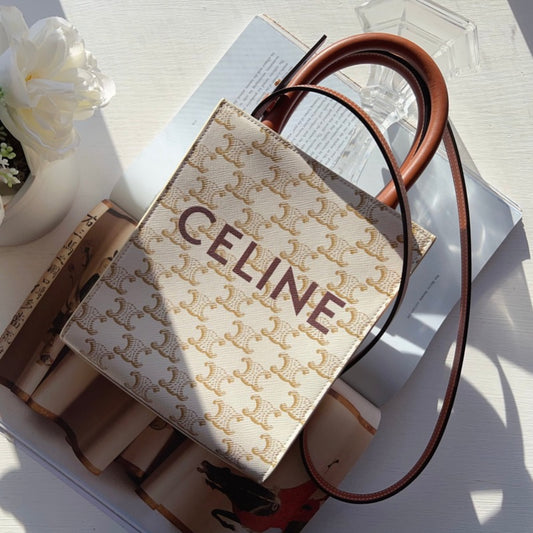 CELINE MINI VERTICAL CABAS IN TRIOMPHE CANVAS