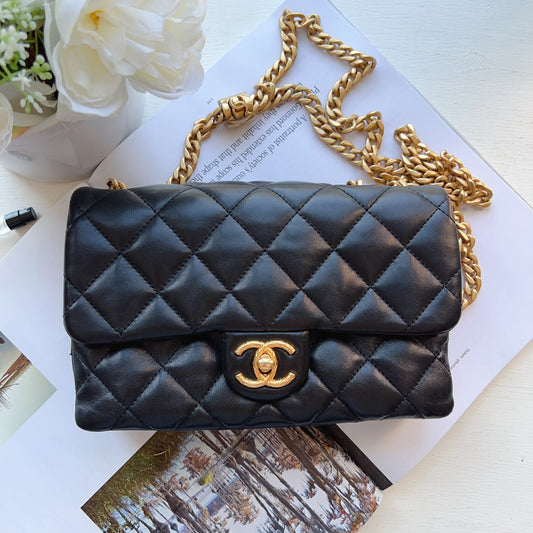 Chanel All Slide Long Flap Bag Quilted Small