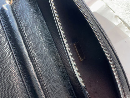 Chanel Black Caviar Leather Shoulder Wallet