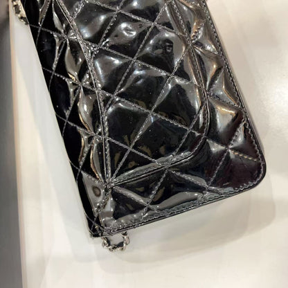 Chanel Black Patent Classic Wallet On Chain (WOC)