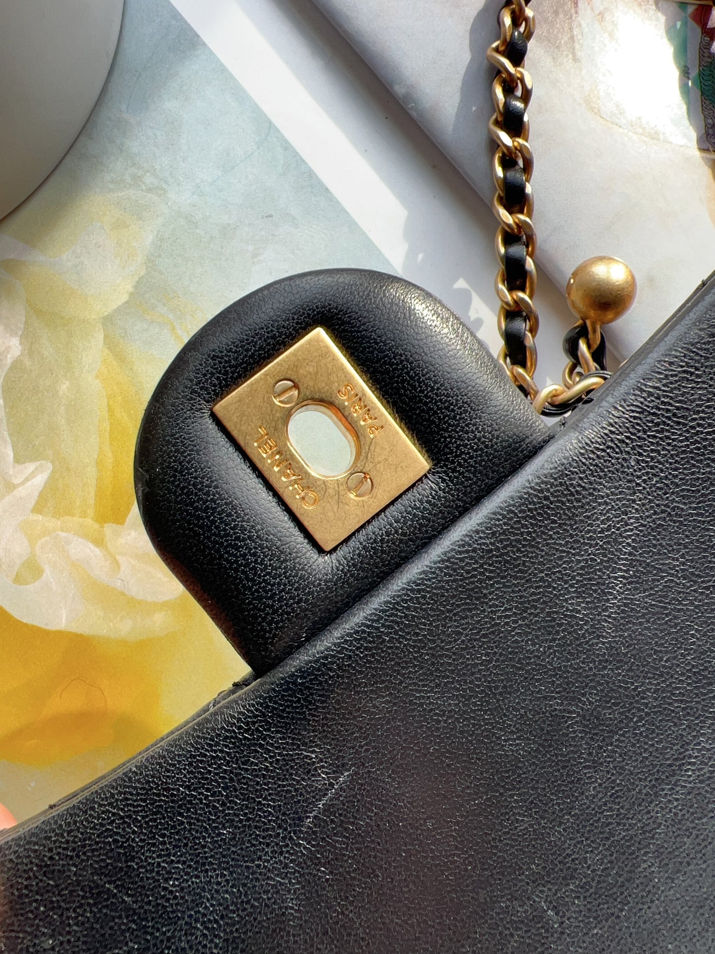 Chanel Black Quilted Lambskin Pearl Crush Mini Flap Bag