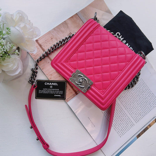 Chanel Boy Gentle Small Fuschia Shoulder Bag