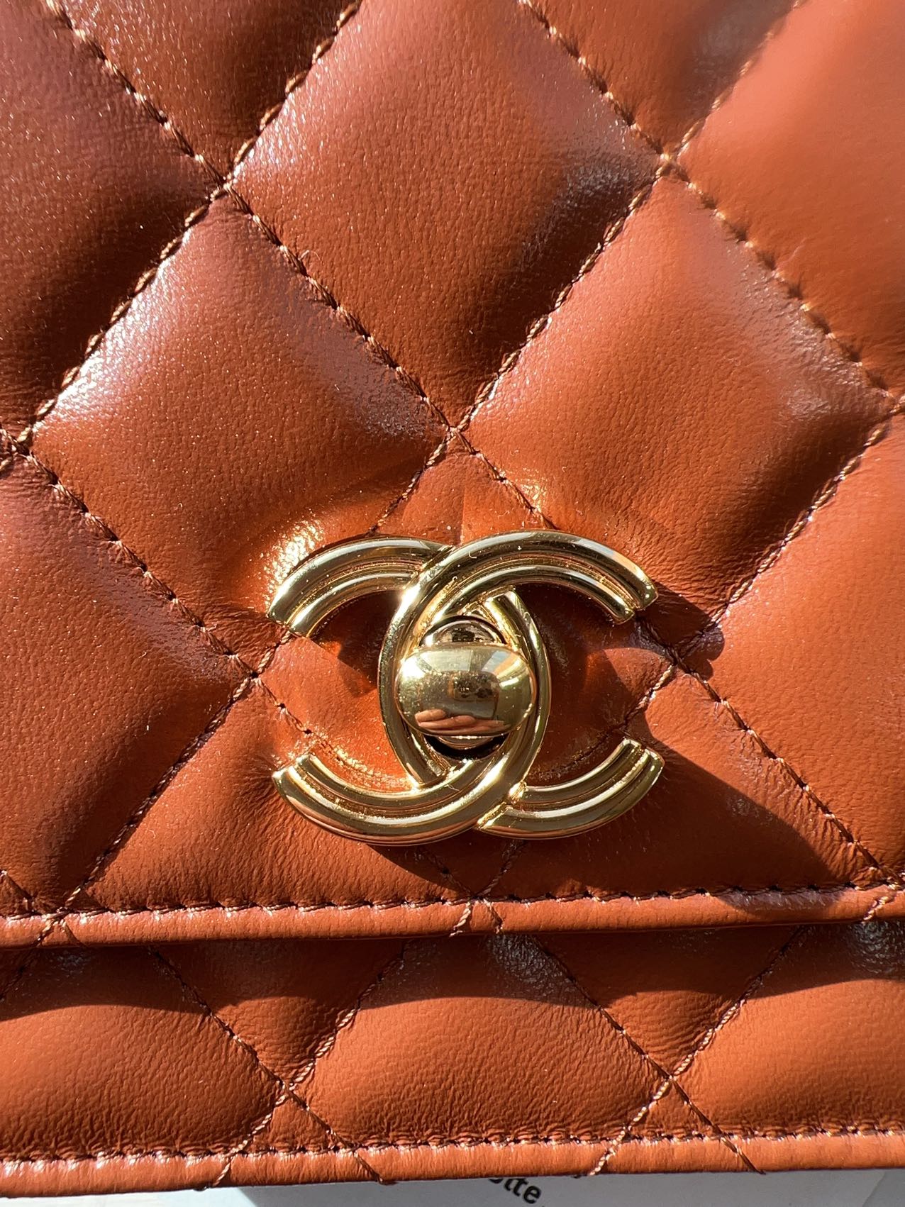 Chanel Caramel Wallet on Chain leather clutch bag