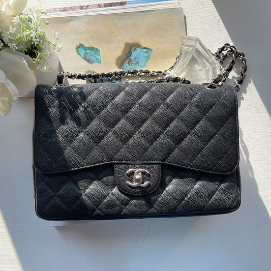 Chanel Caviar Classic Jumbo Double Flap Bag