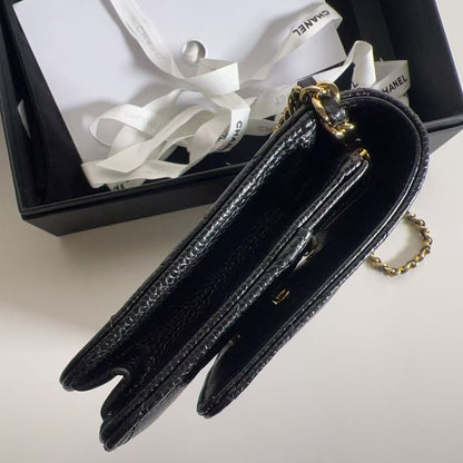 Chanel Caviar Classic Wallet on Chain Black