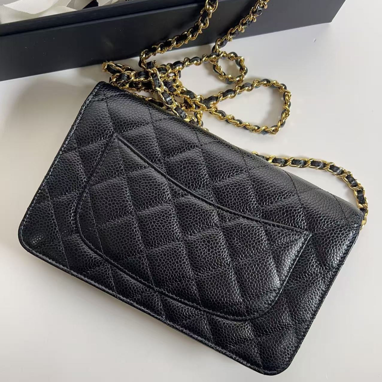 Chanel Caviar Classic Wallet on Chain Black