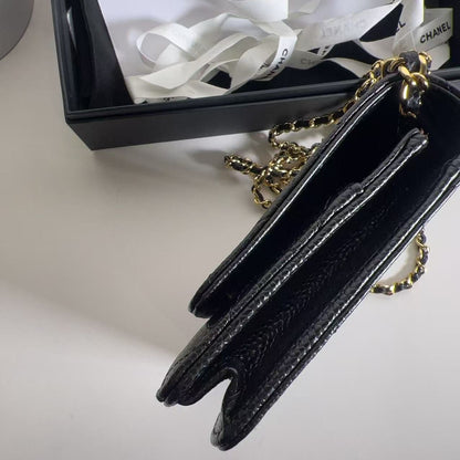 Chanel Caviar Classic Wallet on Chain Black