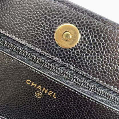 Chanel Caviar Classic Wallet on Chain Black