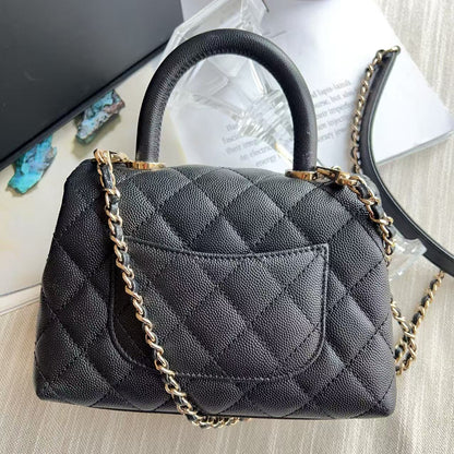 Chanel Caviar Mini Caviar Coco Handle Bag Black