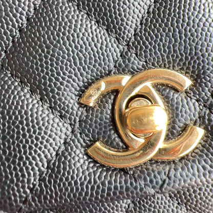 Chanel Caviar Mini Caviar Coco Handle Bag Black