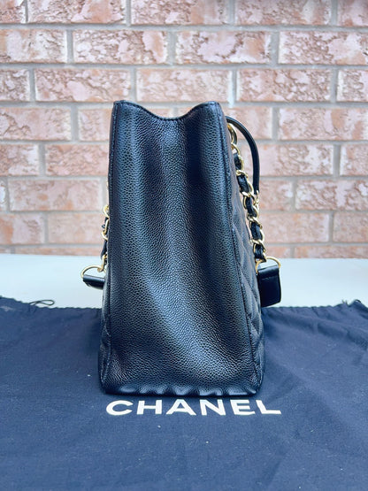 Chanel Caviar Quilted Grand Shopping Tote GST Black