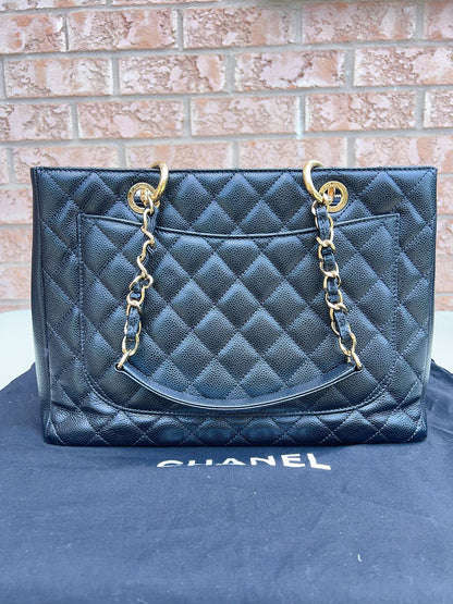 Chanel Caviar Quilted Grand Shopping Tote GST Black