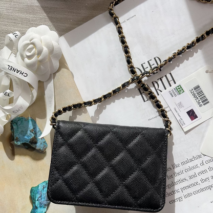 Chanel Caviar Quilted Mini Wallet On Chain