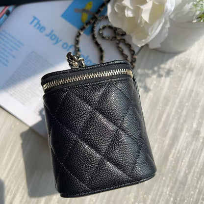 Chanel Caviar Vanity Case with Chain Black