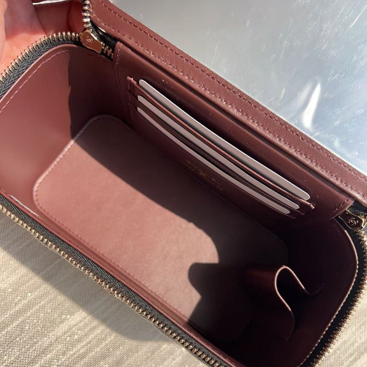 Chanel Caviar Vanity Case with Chain Black
