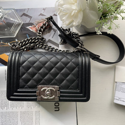 Chanel Chanel Small Black Caviar Boy Bag