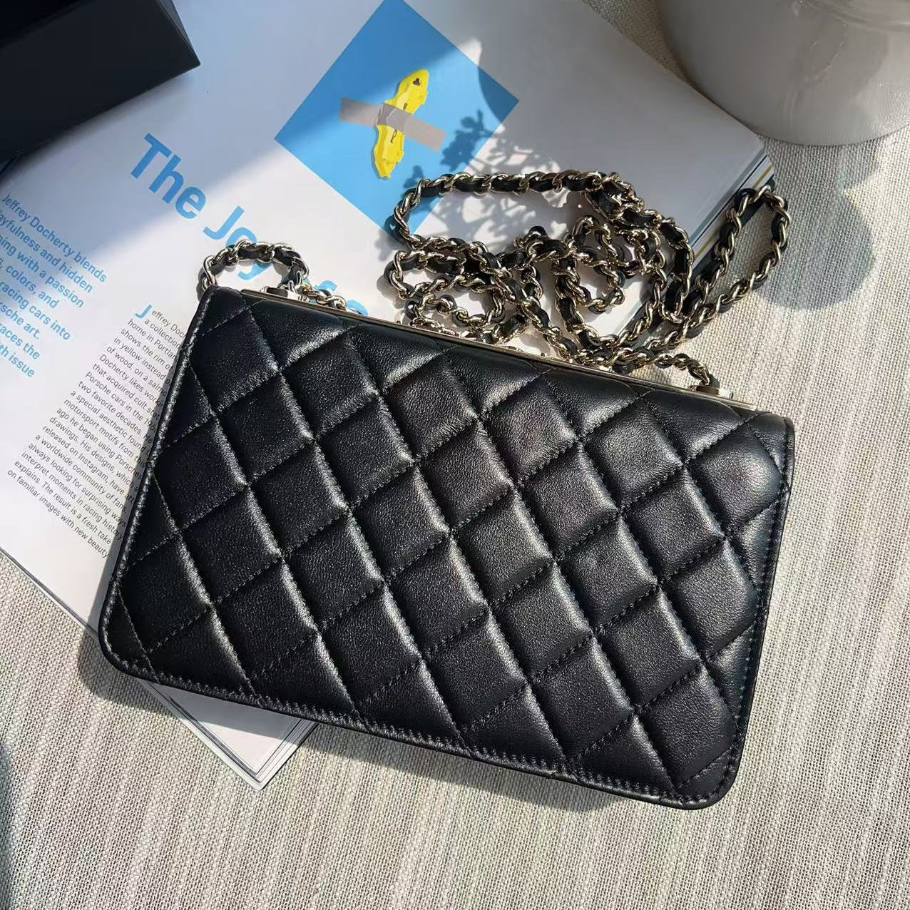 Chanel Crystal Trendy CC Wallet On Chain Black