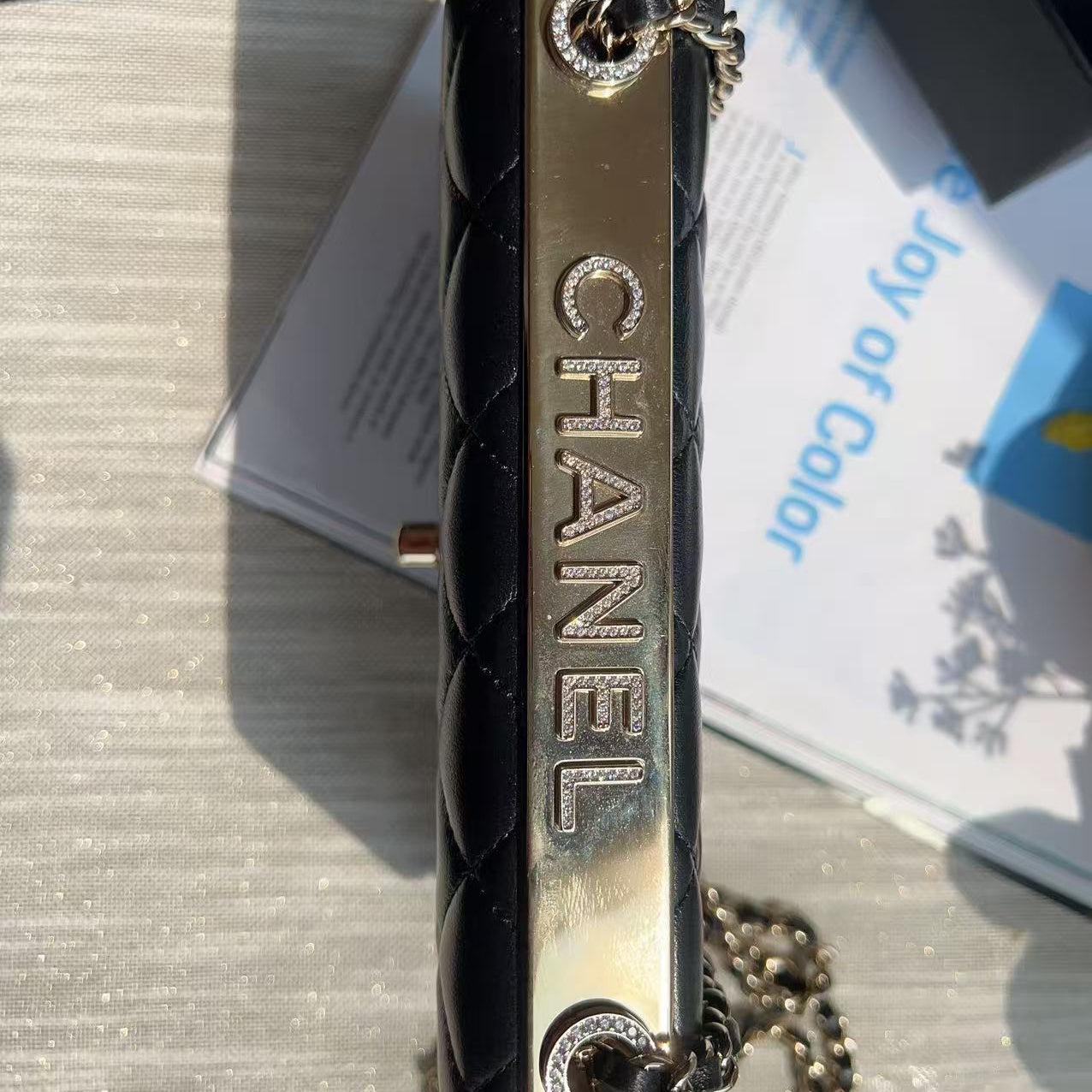 Chanel Crystal Trendy CC Wallet On Chain Black