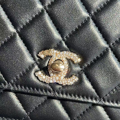 Chanel Crystal Trendy CC Wallet On Chain Black