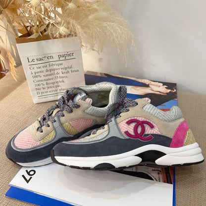 Chanel-Fabric-Suede-Calfskin-Woman-CC-Sneaker-Multicolor