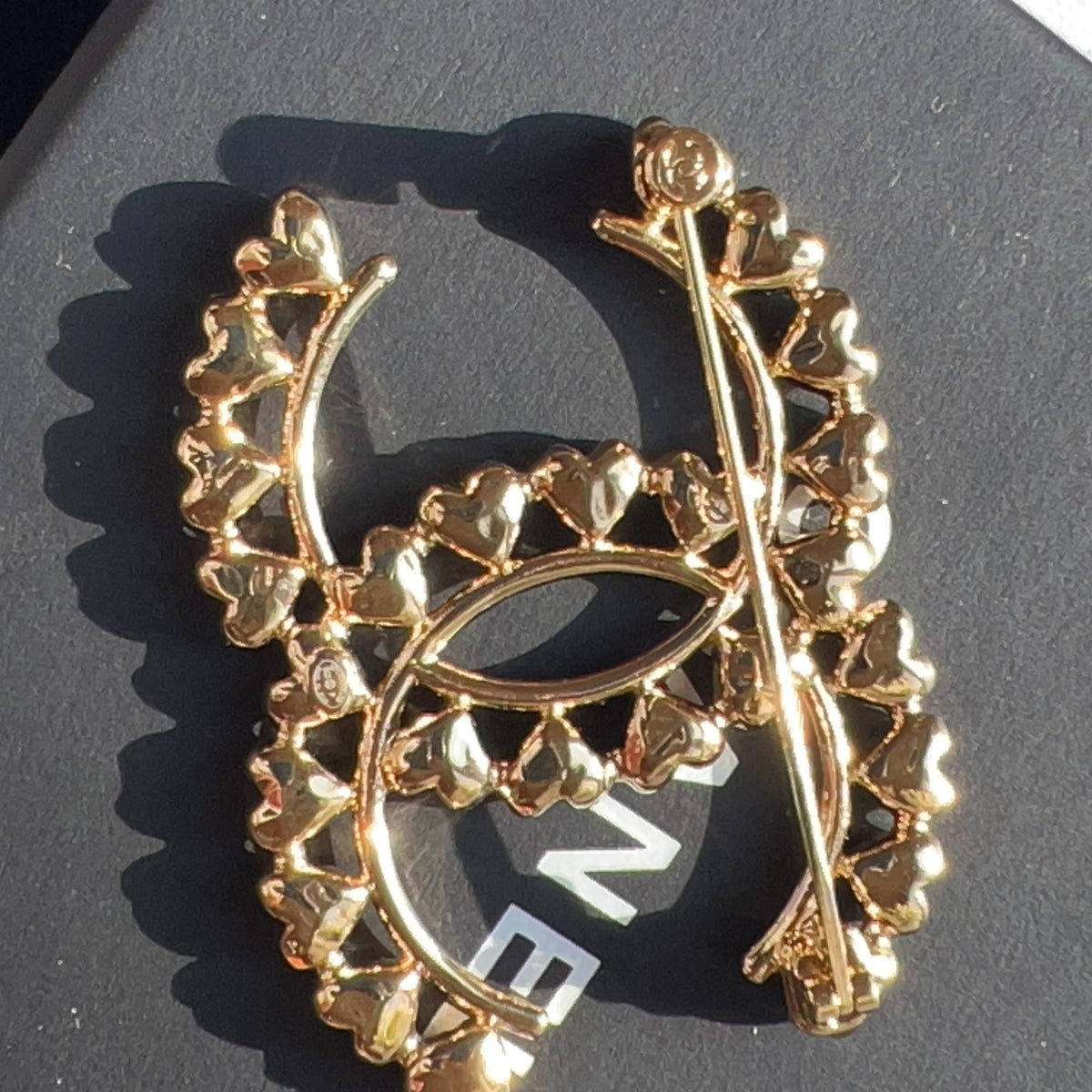 Chanel Gold Metal CC with Mini Hearts Brooch 2023