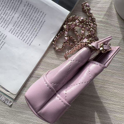 Chanel Lambskin Quilted Micro 31 Clutch With Chain Light Purple
