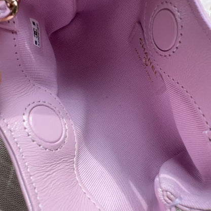 Chanel Lambskin Quilted Micro 31 Clutch With Chain Light Purple
