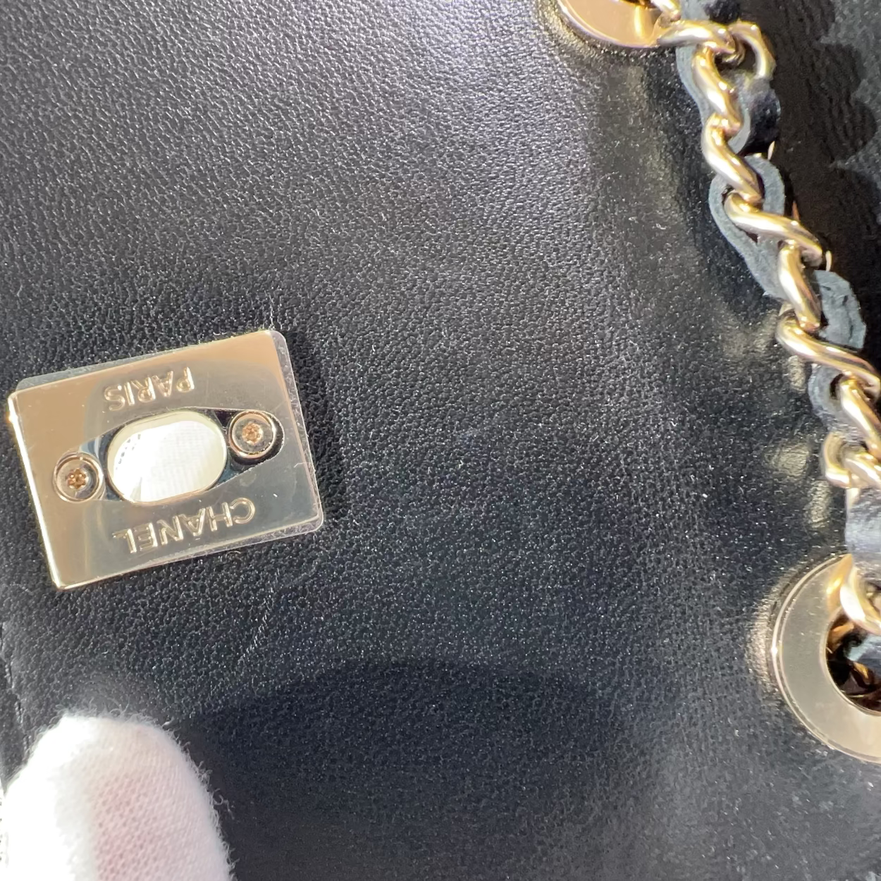 Chanel Lambskin Quilted Trendy CC Card Holder On Chain Black