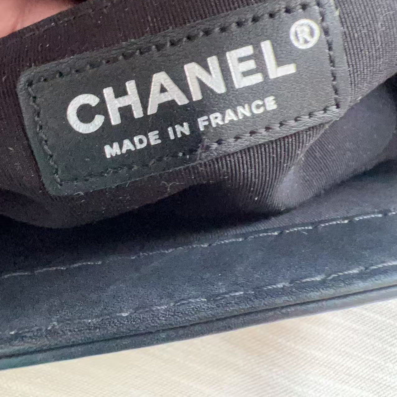 Chanel label on a product with 'Made in France' text