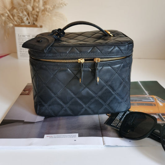 Chanel Vanity Calfskin Leather Bag