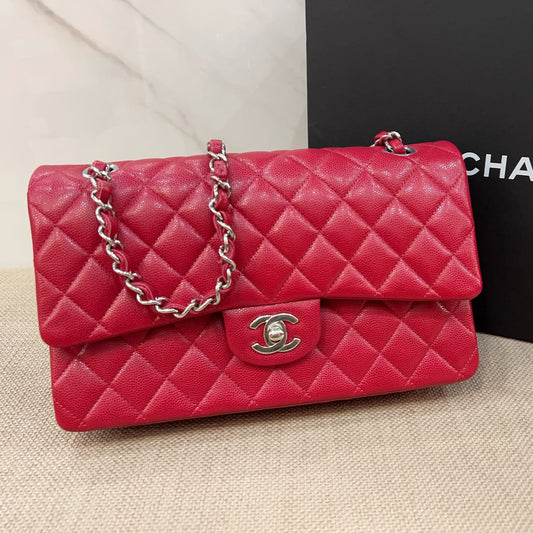 Chanel Medium Red Caviar Classic Double Flap Bag