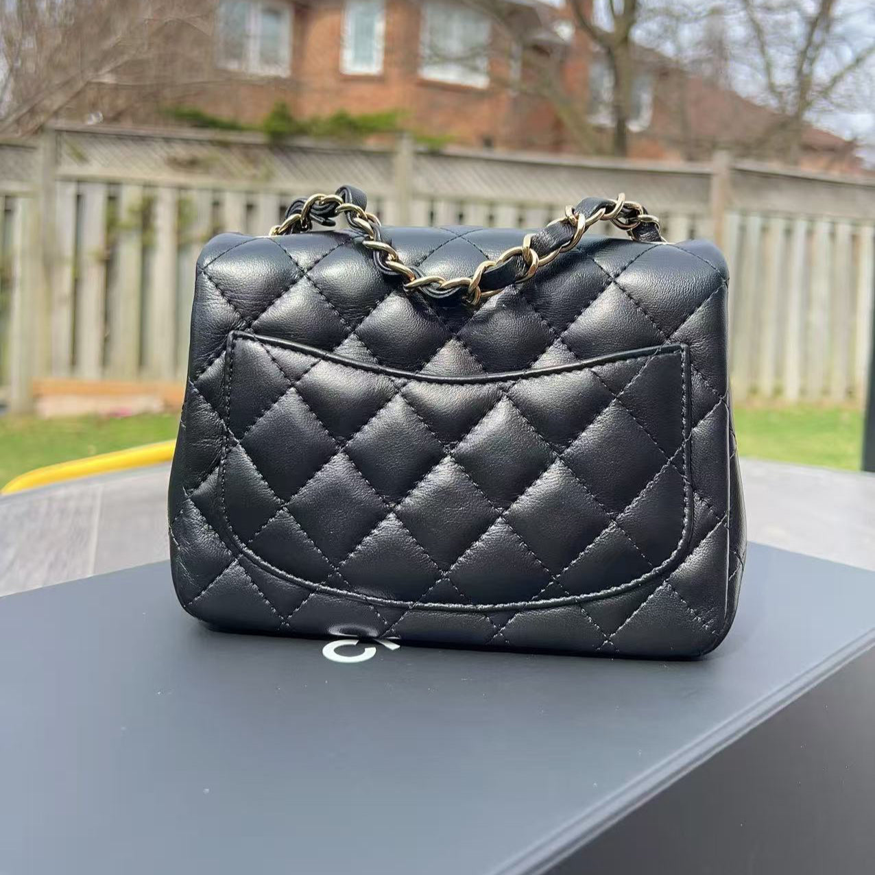 Chanel Mini Black Calfskin Square Classic Flap Bag